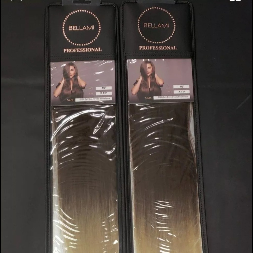 2 pck! Bellami 16” 25g Ktip Brwn/Blonde Ombré. NEW